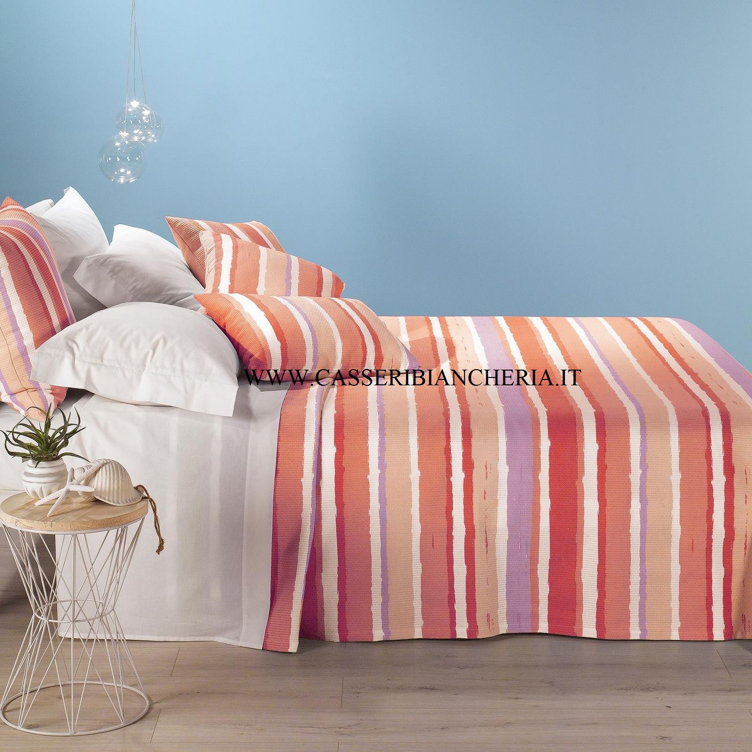 Copriletto-Estivo-Leggero-California-Corallo-Matrimoniale-(CM.260X260)-Caleffi