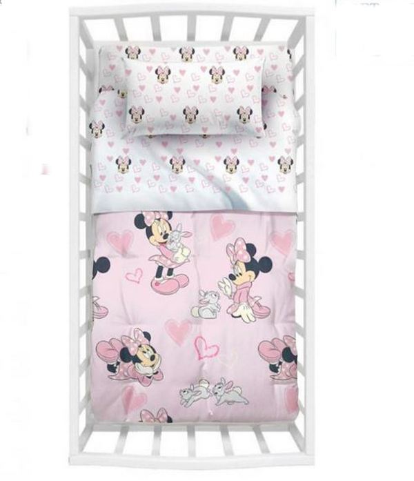 Caleffi-Completo-Lenzuola-Baby-Caleffi-Minnie-Amici